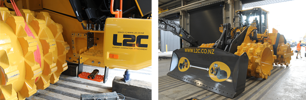 L2C Compactor kit on a Volvo loader